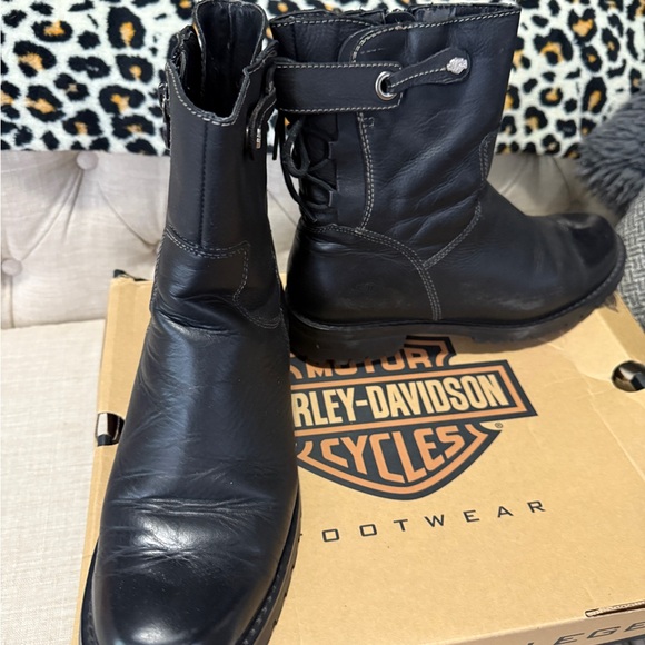 Harley-Davidson Black Leather Women's Boots - Picture 3 of 4